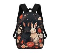 ERSTSNCK Cartoon Rabbit Couple Laptop Backpack for Travel Work Cute Bookbag Computer Backpack Casual Daypack