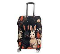 ERSTSNCK Cartoon Rabbit Couple Luggage Suitcase Covers Elastic Washable Cute Luggage Protector Travel Suitcase Protective Cover For Adult (Fit 19-32 Inch Luggages) X-Large, white, XL, Cartoon Rabbit