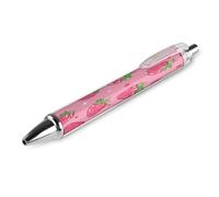 ERSTSNCK Cartoon Strawberry Pattern Black Ballpoint Pens Fine Point (0.5mm) Black Ink Pen Retractable Ball Point Pens with Comfortable Full Grip for Journaling, And Office Writing Ideal 1 PCS