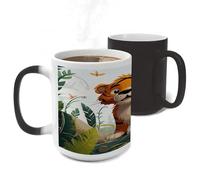 ERSTSNCK Cartoon Tiger Color Changing Mug Heat Changing Coffee Mug Funny Magic Cup Heat Sensitive Travel Mugs Novelty Coffee Cups Personalized Customized Gift for Men Women 11 Oz