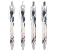 ERSTSNCK Cat Butterfly Black Ballpoint Pens Fine Point (0.5mm) Black Ink Pen Retractable Ball Point Pens with Comfortable Full Grip for Journaling, And Office Writing Ideal 4 PCS