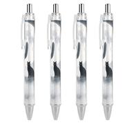 ERSTSNCK Cat Cactus Black Ballpoint Pens Fine Point (0.5mm) Black Ink Pen Retractable Ball Point Pens with Comfortable Full Grip for Journaling, And Office Writing Ideal 4 PCS