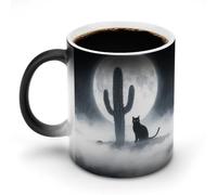 ERSTSNCK Cat Cactus Color Changing Mug 11 Oz Heat Changing Coffee Mugs Funny Magic Cup Heat Sensitive Ceramics Mug Novelty Coffee Cups Personalized Customized Gift Idea for Men & Women