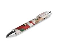 ERSTSNCK Cat in A Christmas Stocking Black Ballpoint Pens Fine Point (0.5mm) Black Ink Pen Retractable Ball Point Pens with Comfortable Full Grip for Journaling, And Office Writing Ideal 1 PCS