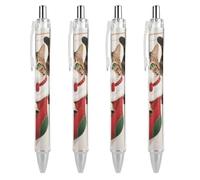 ERSTSNCK Cat in A Christmas Stocking Black Ballpoint Pens Fine Point (0.5mm) Black Ink Pen Retractable Ball Point Pens with Comfortable Full Grip for Journaling, And Office Writing Ideal 4 PCS