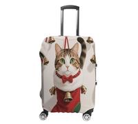 ERSTSNCK Cat in A Christmas Stocking Luggage Suitcase Covers Elastic Washable Cute Luggage Protector Travel Suitcase Protective Cover For Adult (Fit 19-32 Inch Luggages), white, XL, Cat in a Christmas