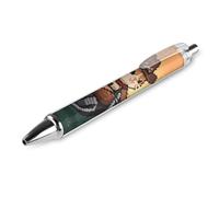 ERSTSNCK Cat Riding A Motorcycle Black Ballpoint Pens Fine Point (0.5mm) Black Ink Pen Retractable Ball Point Pens with Comfortable Full Grip for Journaling, And Office Writing Ideal 1 PCS