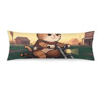 ERSTSNCK Cat Riding A Motorcycle Body Pillow Pillowcase 20"x54" Lumbar Throw Pillow Covers with Hidden Zipper Breathable & Cozy Full Long Bodypillow Case Cover for Sleeping Bedroom Couch Sofa Decor