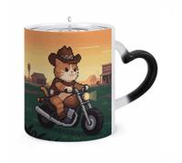 ERSTSNCK Cat Riding A Motorcycle Color Changing Mug Heat Changing Coffee Mugs Funny Magic Cup Heat Sensitive Travel Mug Novelty Coffee Cups Personalized Customized Gift Idea for Men & Women 11 Oz