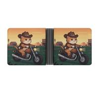 ERSTSNCK Cat Riding A Motorcycle Wallet for Men Bifold Rfid Blocking Slim Money Clip Front Pocket Wallet Card Holder