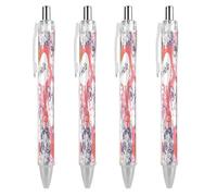 ERSTSNCK Cat Wearing Glasses Black Ballpoint Pens Fine Point (0.5mm) Black Ink Pen Retractable Ball Point Pens with Comfortable Full Grip for Journaling, And Office Writing Ideal 4 PCS