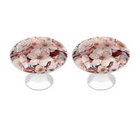 ERSTSNCK Cherry Blossoms Cabinet Knobs, 2-Pack Silver Stainless Steel Drawer Pulls with Screws, Elegant Hardware for Dressers, Kitchen,Cabinets & Desks
