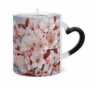 ERSTSNCK Cherry Blossoms Color Changing Mug Heat Changing Coffee Mugs Funny Magic Cup Heat Sensitive Travel Mug Novelty Coffee Cups Personalized Customized Gift Idea for Men & Women 11 Oz