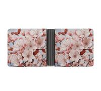 ERSTSNCK Cherry Blossoms Wallet for Men Bifold Rfid Blocking Slim Money Clip Front Pocket Wallet Card Holder