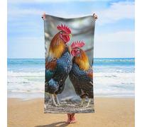 ERSTSNCK Chicken Under The Tree Beach Towel Oversized 31" X 63" Absorbent Towels Quick Dry Pool Towel Lightweight Bath Towels Sandproof Beach Blanket for Gym Swimming Sports Travel Gifts