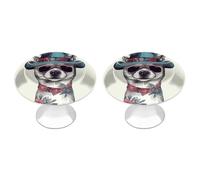 ERSTSNCK Chihuahua Dog Wearing Hat Cabinet Knobs, 2-Pack Silver Stainless Steel Drawer Pulls with Screws, Elegant Hardware for Dressers, Kitchen,Cabinets & Desks
