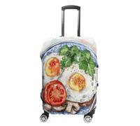 ERSTSNCK Chinese Breakfast Pictures Luggage Suitcase Covers Elastic Washable Cute Luggage Protector Travel Suitcase Protective Cover For Adult (Fit 19-32 Inch Luggages) X-Large, white, L, Chinese