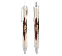 ERSTSNCK Christmas Bow Black Ballpoint Pens Fine Point (0.5mm) Black Ink Pen Retractable Ball Point Pens with Comfortable Full Grip for Journaling, And Office Writing Ideal 2 PCS