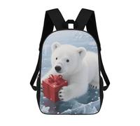 ERSTSNCK Christmas Polarbear Laptop Backpack for Travel Work Cute Bookbag Computer Backpack Casual Daypack