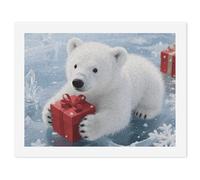 ERSTSNCK Christmas Polarbear Paint by Numbers for Adults Beginner 30x40cm DIY Painting Kit with HD Canvas & Acrylic Paints, Complete Crafts Set for Home Decor, Gifts, Stress Relief