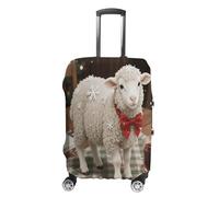 ERSTSNCK Christmas Sheep Luggage Suitcase Covers Elastic Washable Cute Luggage Protector Travel Suitcase Protective Cover For Adult (Fit 19-32 Inch Luggages), white, Small, Christmas Sheep