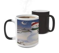 ERSTSNCK Christmas Snowman Color Changing Mug Heat Changing Coffee Mug Funny Magic Cup Heat Sensitive Travel Mugs Novelty Coffee Cups Personalized Customized Gift for Men Women 11 Oz