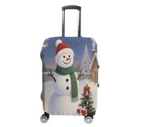 ERSTSNCK Christmas Snowman Luggage Suitcase Covers Elastic Washable Cute Luggage Protector Travel Suitcase Protective Cover For Adult (Fit 19-32 Inch Luggages), white, L, Christmas Snowman