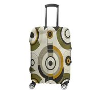 ERSTSNCK Circles And Lines Luggage Suitcase Covers Elastic Washable Cute Luggage Protector Travel Suitcase Protective Cover For Adult (Fit 19-32 Inch Luggages) X-Large, white, S, Circles and Lines