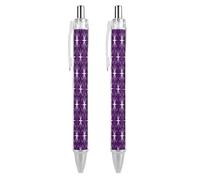 ERSTSNCK Circles And Stars Black Ballpoint Pens Fine Point (0.5mm) Black Ink Pen Retractable Ball Point Pens with Comfortable Full Grip for Journaling, And Office Writing Ideal 2 PCS
