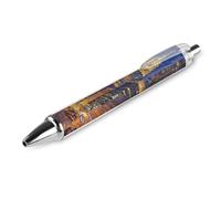 ERSTSNCK City Night View Black Ballpoint Pens Fine Point (0.5mm) Black Ink Pen Retractable Ball Point Pens with Comfortable Full Grip for Journaling, And Office Writing Ideal 1 PCS