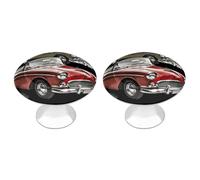 ERSTSNCK Classic Car Roadsters Old Fashioned Cabinet Knobs 2-Pack Silver Stainless Steel Drawer Pulls with Screws Elegant Hardware for Dressers Kitchen Cabinets & Desks