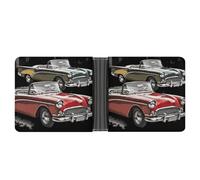 ERSTSNCK Classic Car Roadsters Old Fashioned Wallet for Men Bifold Rfid Blocking Slim Money Clip Front Pocket Wallet Card Holder