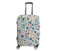 ERSTSNCK Classic Floral Pattern Luggage Suitcase Covers Elastic Washable Cute Luggage Protector Travel Suitcase Protective Cover For Adult (Fit 19-32 Inch Luggages) X-Large, white, S, Classic Floral