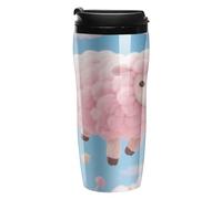 ERSTSNCK Cloud - Candy Sheep 12 Oz Travel Coffee Mug Vacuum Insulated Travel Mug Leakproof Cup with Lid Reusable Coffee Tumbler for Hot And Cold Drinks, Gift for Men And Women