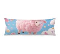ERSTSNCK Cloud - Candy Sheep Body Pillow Pillowcase 20"x54" Lumbar Throw Pillow Covers with Hidden Zipper Breathable & Cozy Full Long Bodypillow Case Cover for Sleeping Bedroom Couch Sofa Decor