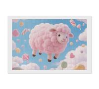 ERSTSNCK Cloud - Candy Sheep Diamond Painting Kits for Adults 8"x12" 5D Diamond Art Kits for Beginners DIY Full Drill Round Diamonds Gem Art Crafts Painting for Home Wall Decor