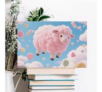 ERSTSNCK Cloud - Candy Sheep Wall Decor For Living Room Large Canvas Wall Art For Bedroom Modern Office Pictures Wall Artwork Landscape Paintings Canvas Art Prints Home Decorations 12x08inch(30x20cm)