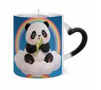 ERSTSNCK Cloud Rainbow Panda Color Changing Mug Heat Changing Coffee Mugs Funny Magic Cup Heat Sensitive Travel Mug Novelty Coffee Cups Personalized Customized Gift Idea for Men & Women 11 Oz