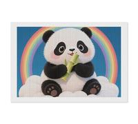 ERSTSNCK Cloud Rainbow Panda Diamond Painting Kits for Adults 8"x12" 5D Diamond Art Kits for Beginners DIY Full Drill Round Diamonds Gem Art Crafts Painting for Home Wall Decor