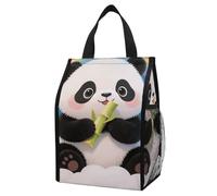 ERSTSNCK Cloud Rainbow Panda Insulated Lunch Bag Leakproof Insulated Cooler Bags Reusable Cooler Tote Foldable Lunchbox for Adult Women Men for Work Travel Picnic