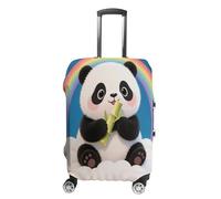 ERSTSNCK Cloud Rainbow Panda Luggage Suitcase Covers Elastic Washable Cute Luggage Protector Travel Suitcase Protective Cover For Adult (Fit 19-32 Inch Luggages), white, L, Cloud Rainbow Panda