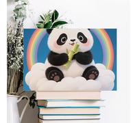 ERSTSNCK Cloud Rainbow Panda Wall Decor For Living Room Large Canvas Wall Art For Bedroom Modern Office Pictures Wall Artwork Landscape Paintings Canvas Art Prints Home Decorations 24x16inch(60x40cm)