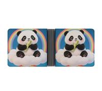 ERSTSNCK Cloud Rainbow Panda Wallet for Men Bifold Rfid Blocking Slim Money Clip Front Pocket Wallet Card Holder