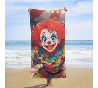 ERSTSNCK Clown Circus Show Beach Towel Oversized 31" X 63" Absorbent Towels Quick Dry Pool Towel Lightweight Bath Towels Sandproof Beach Blanket for Gym Swimming Sports Travel Gifts