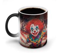 ERSTSNCK Clown Circus Show Color Changing Mug 11 Oz Heat Changing Coffee Mugs Funny Magic Cup Heat Sensitive Ceramics Mug Novelty Coffee Cups Personalized Customized Gift Idea for Men & Women