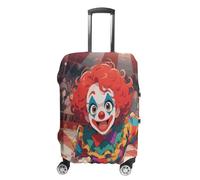 ERSTSNCK Clown Circus Show Luggage Suitcase Covers Elastic Washable Cute Luggage Protector Travel Suitcase Protective Cover For Adult (Fit 19-32 Inch Luggages), white, XL, Clown Circus Show