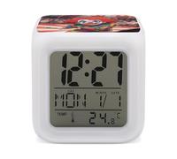ERSTSNCK Clown Circus Show Night Light Alarm Clock LED Display Alarms for Bedroom Smart Digital Alarm Clock Wtih 7 Colorful Ambient Lights Sleep Timer for Heavy Sleepers Simple Operation
