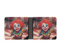 ERSTSNCK Clown Circus Show Wallet for Men Bifold Rfid Blocking Slim Money Clip Front Pocket Wallet Card Holder