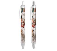 ERSTSNCK Clown Holding Pizza Black Ballpoint Pens Fine Point (0.5mm) Black Ink Pen Retractable Ball Point Pens with Comfortable Full Grip for Journaling, And Office Writing Ideal 2 PCS
