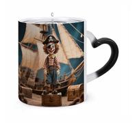 ERSTSNCK Clown on The Treasure Chest Color Changing Mug Heat Changing Coffee Mugs Funny Magic Cup Heat Sensitive Travel Mug Novelty Coffee Cups Personalized Customized Gift Idea for Men & Women 11 Oz